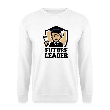 Absolvent Future Leader Logo - Unisex Pullover - Weiß - Vorne - Alina (178cm) & Michal (187cm)