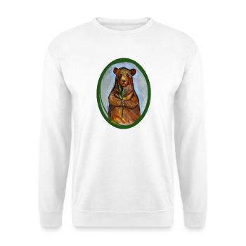 Bear mit Bambus-Wunsch - Unisex Pullover - Weiß - Vorne - Alina (178cm) & Michal (187cm)