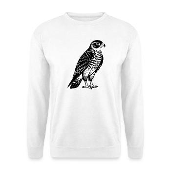 Rothaartiger Falke - Unisex Pullover - Weiß - Vorne - Alina (178cm) & Michal (187cm)