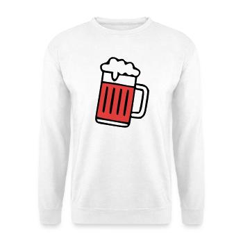 Roter Bierkrug Schaum Icon - Unisex Pullover - Weiß - Vorne - Alina (178cm) & Michal (187cm)