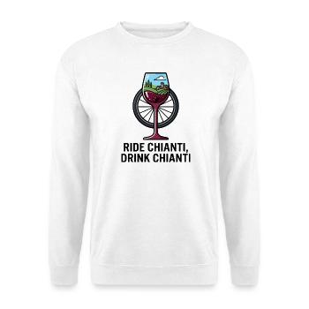 Reiten Sie Chianti Trinken Chianti Radfahren Weinkunst - Unisex Pullover - Weiß - Vorne - Alina (178cm) & Michal (187cm)