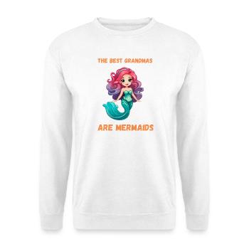 Die besten Großmütter sind Meerjungfrauen Oma Ocean Vibe Art - Unisex Pullover - Weiß - Vorne - Alina (178cm) & Michal (187cm)