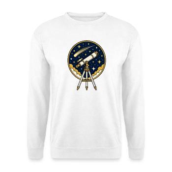 Teleskop Sternenhimmel Komet Astronomie Vektor Shi - Unisex Pullover - Weiß - Vorne - Alina (178cm) & Michal (187cm)