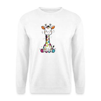 Süße Bunte Giraffe Kinder Baby Safari T-Shirt - Unisex Pullover - Weiß - Vorne - Alina (178cm) & Michal (187cm)