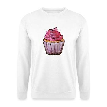Pink Frost Cupcake Aquarell - Unisex Pullover - Weiß - Vorne - Alina (178cm) & Michal (187cm)