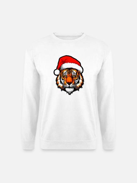 Weihnachten Tiger - Unisex Pullover - Weiß