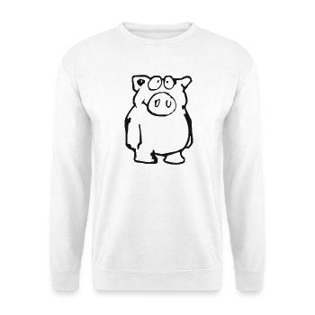 Schwein - Unisex Pullover - Weiß - Vorne - Alina (178cm) & Michal (187cm)