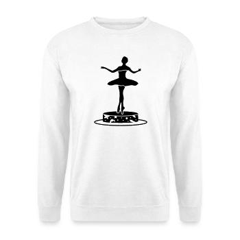 Boîte à musique avec Danseuse chiffre - Sweat-shirt Unisexe - blanc - Devant