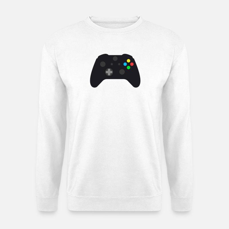 Dunkles Gamepad Neon-Knöpfe - Unisex Pullover - Weiß