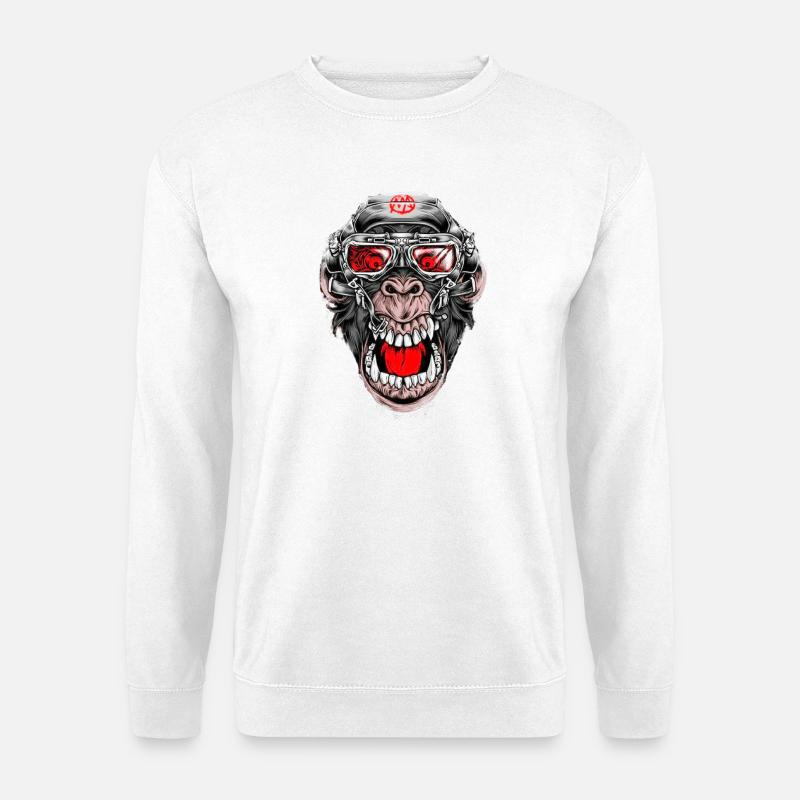 Crazy Monkey - Sweat-shirt Unisexe - blanc