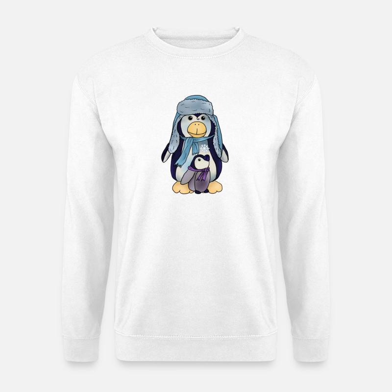Pinguin mit Kind - Unisex Pullover - Weiß