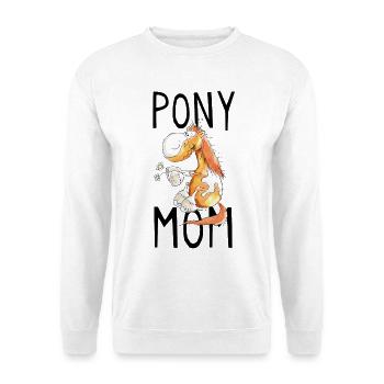 Pony Mom - Ponys - Pferd - Pferde - Fuchs - Comic - Unisex Pullover - Weiß - Vorne