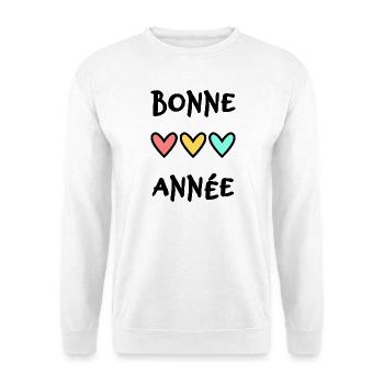 BONNE ANNEE. SAINT SYLVESTRE. NOUVELLE ANNÉE - Sweat-shirt Unisexe - blanc - Devant