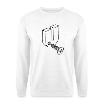 Fuck you, humour mécanique, Screw U, Screw you, - Sweat-shirt Unisexe - blanc - Devant