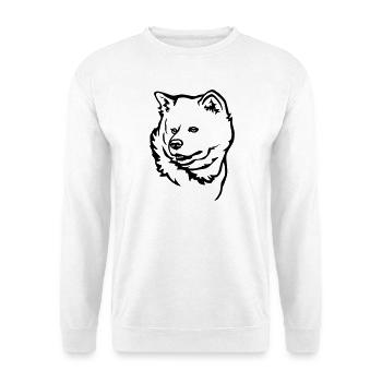 Akita Kopf - Unisex Pullover - Weiß - Vorne