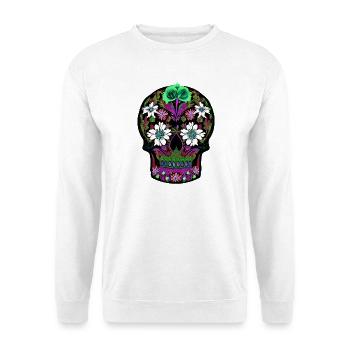Floral Sugar Skull | Mexican Day of the Dead - Unisex Sweatshirt - white - Front