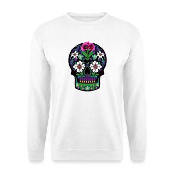 Floral Sugar Skull | Mexican Day of the Dead  - Unisex Sweatshirt - white - Front