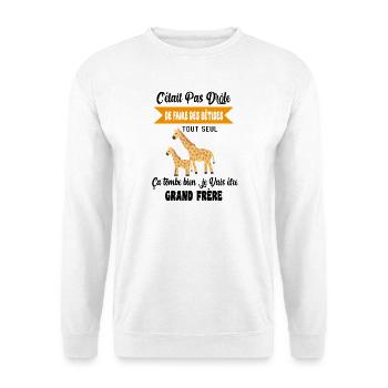 Enfant Annonce grossesse humour futur grand frère - Sweat-shirt Unisexe - blanc - Devant