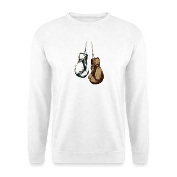 Boxing gloves hanging on the cords design - Unisex Sweatshirt - white - Front