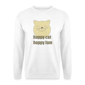 happy cat happy fam - Unisex Sweatshirt - white - Front