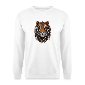 Nepalese tiger head - Unisex Sweatshirt - white - Front