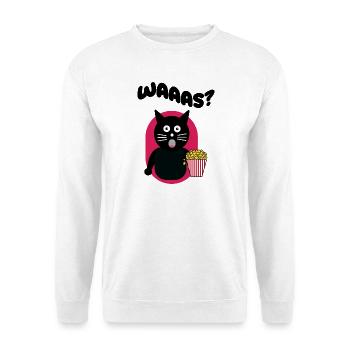 Filme Katze Popcorn Statement Theater Streaming - Unisex Pullover - Weiß - Vorne