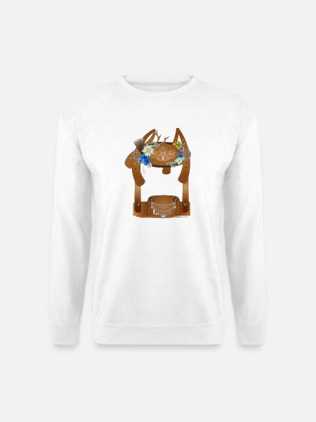 Costumes traditionnels richement décorés lederhosen illustration - Sweat-shirt Unisexe - blanc