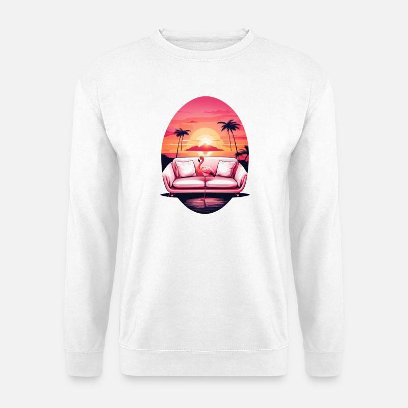 Flamingo Sofa - Unisex Sweatshirt - white