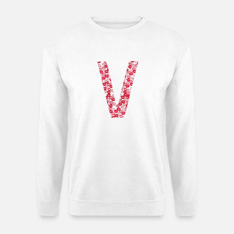 Buchstabe V - Kiss Hemd - Unisex Pullover - Weiß