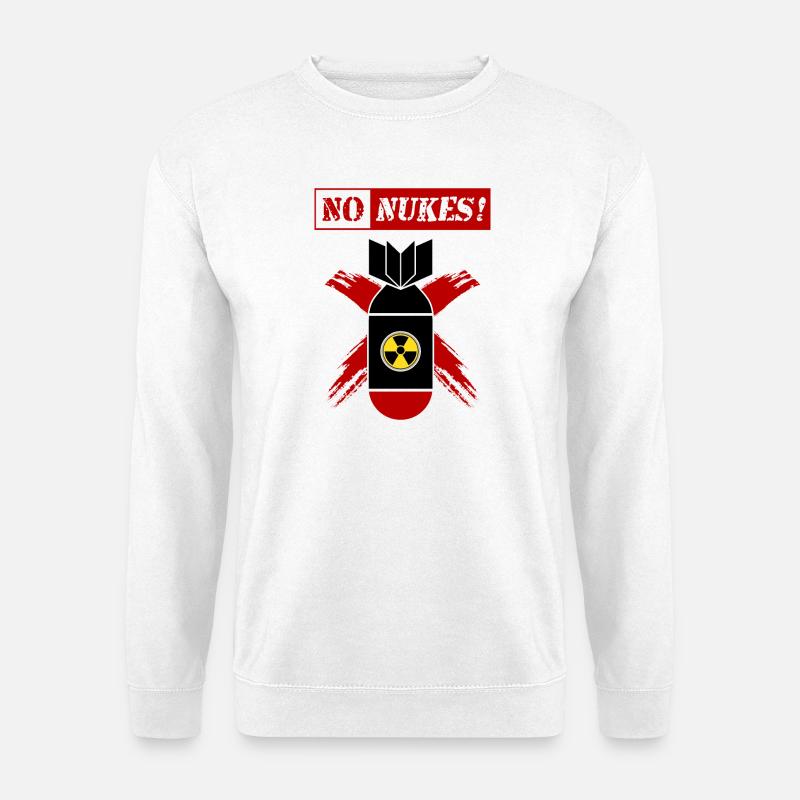 NO NUKES | Anti-nuclear weapon! - Unisex Sweatshirt - white