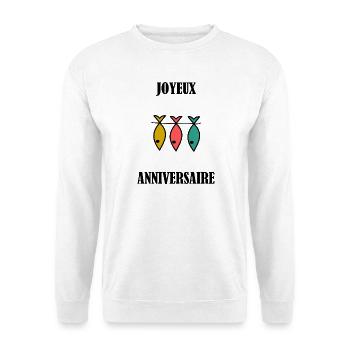 ALLES GUTE ZUM GEBURTSTAG. ALLES GUTE ZUM GEBURTSTAG. JAHRESTAG. - Unisex Pullover - Weiß - Vorne