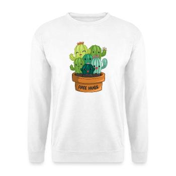 Kaktus Familie free hugs - Unisex Pullover - Weiß - Vorne