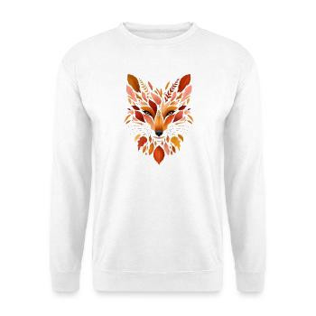 Fuchskopf gestaltet aus verschiedenen Blättern - Unisex Pullover - Weiß - Vorne