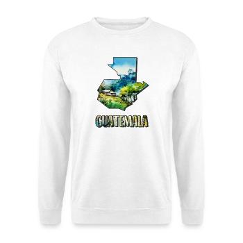 Carte à l’aquarelle du Guatemala - Sweat-shirt Unisexe - blanc - Devant