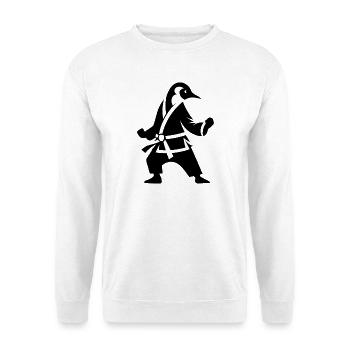 Penguin Karate Martial Arts Silhouette Minimalist - Unisex Sweatshirt - white - Front