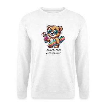 Summer Surf Bear – Relaxed and Cool! - Unisex Sweatshirt - white - Front