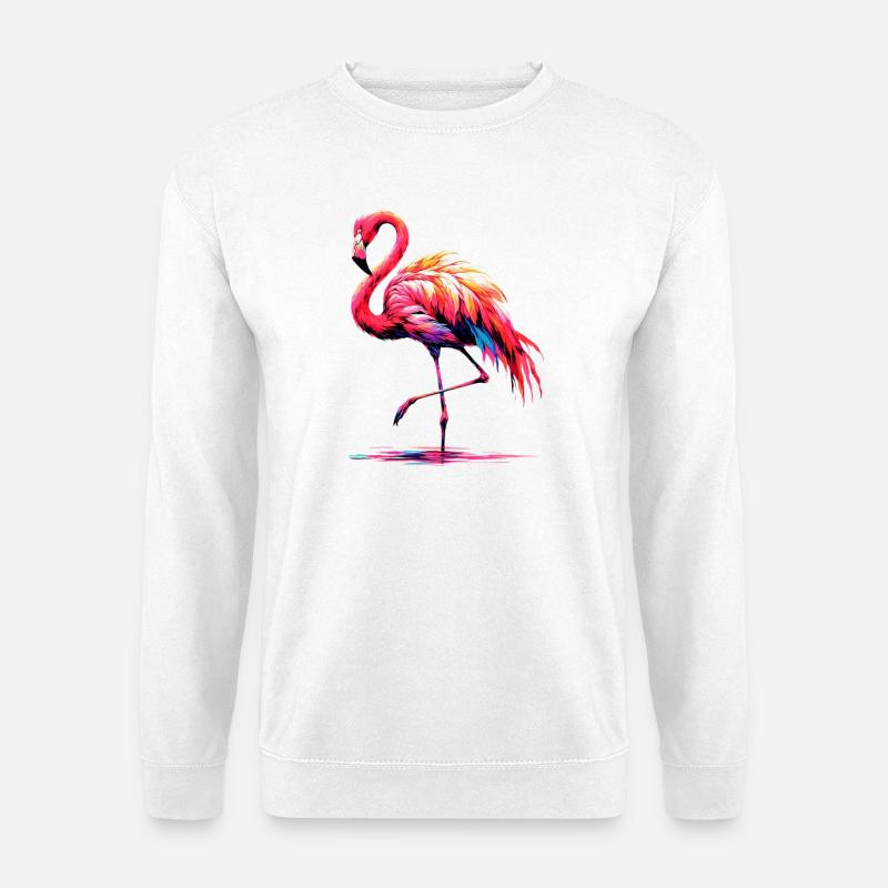 Flamingo - Unisex Pullover - Weiß