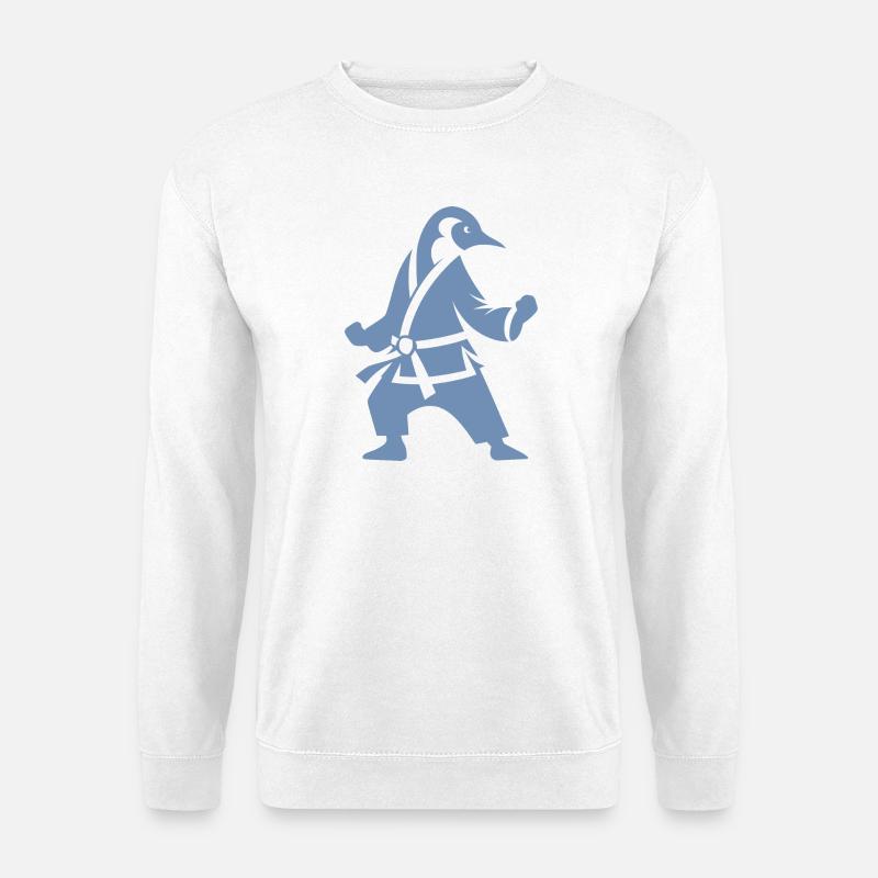 Penguin Karate Martial Arts Silhouette - Unisex Sweatshirt - white