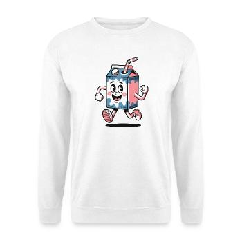 Milk Carton Mascot Dash - Unisex Sweatshirt - white - Front