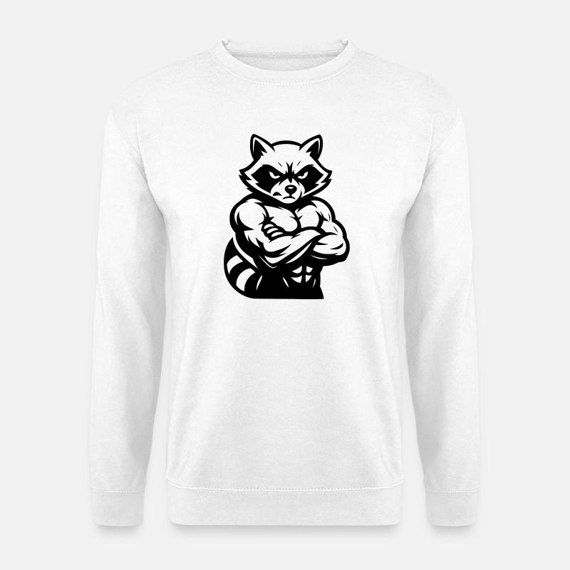 Raccoon - Unisex Pullover - Weiß