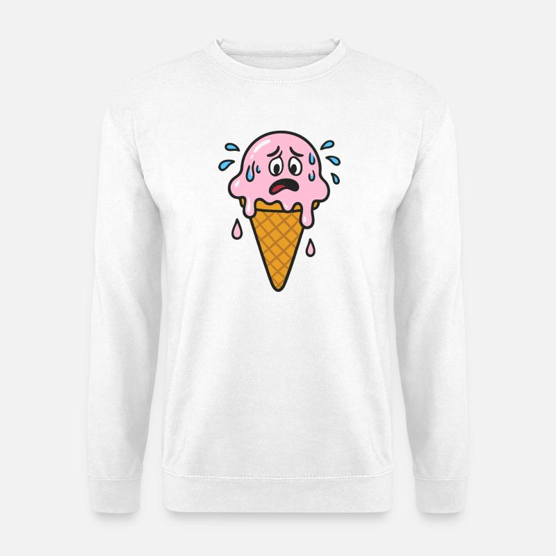Eistüte Karikatur - Unisex Pullover - Weiß