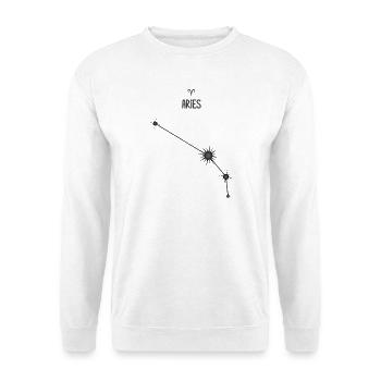 Widder Sternzeichen Sternbild Stern Sternbild Schwarz & Grau - Unisex Pullover - Weiß - Vorne