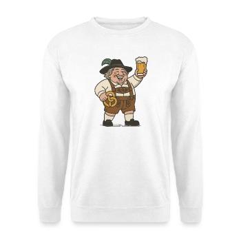 Amateur de bière joyeux à Lederhosen - Sweat-shirt Unisexe - blanc - Devant
