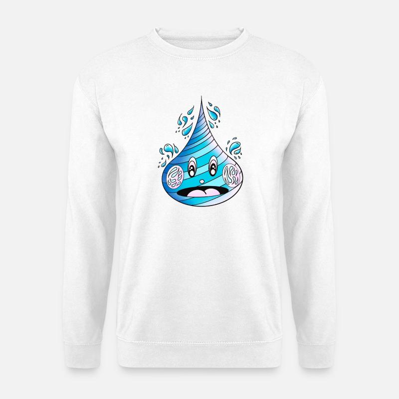 Aufgeweckter Wassertropfen - Unisex Pullover - Weiß