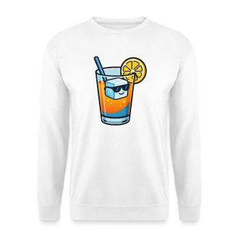 Limonensommer mit Eiswürfel und Sonnenbrille - Unisex Pullover - Weiß - Vorne