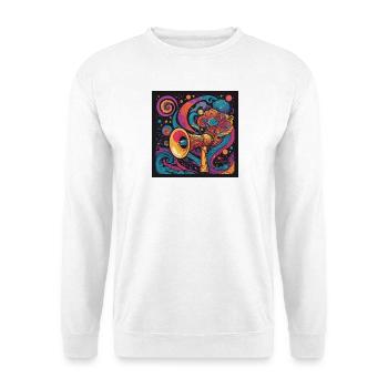 Psychedelische Erkundung mit Weltraumlautsprecher - Unisex Pullover - Weiß - Vorne