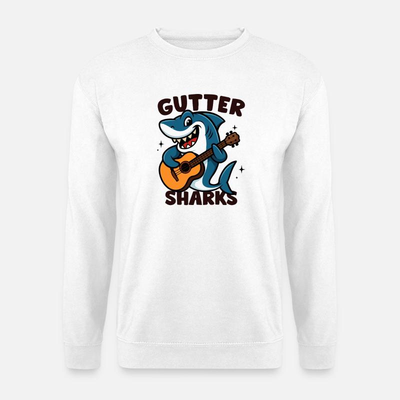 Hai-Musiker-Kröte - Unisex Pullover - Weiß