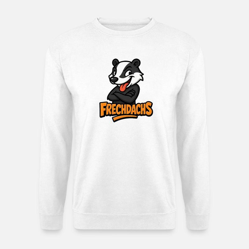 Frechdachs Cartoon Badger Motiv - Unisex Pullover - Weiß