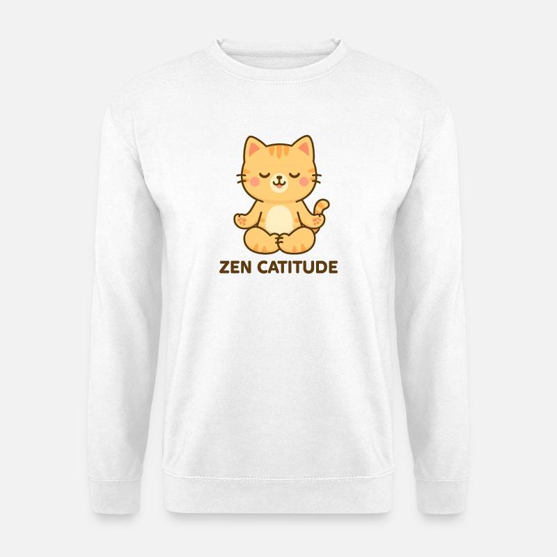 Zen Catitude - Unisex Pullover - Weiß