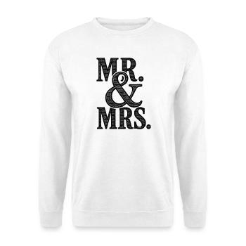 MR. & MRS - mariage romantique - jeunes mariés - Sweat-shirt Unisexe - blanc - Devant